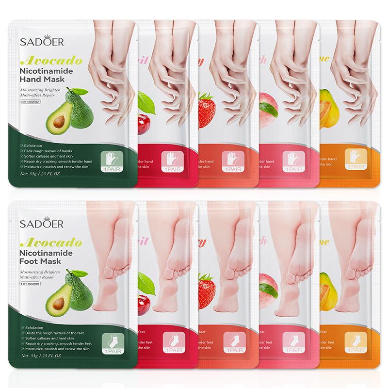 Foot Mask Peeling - 1 Paar SADOER Früchte-Fußmaske, feuchtigkeitsspendende Fuß-Peeling-Maske,