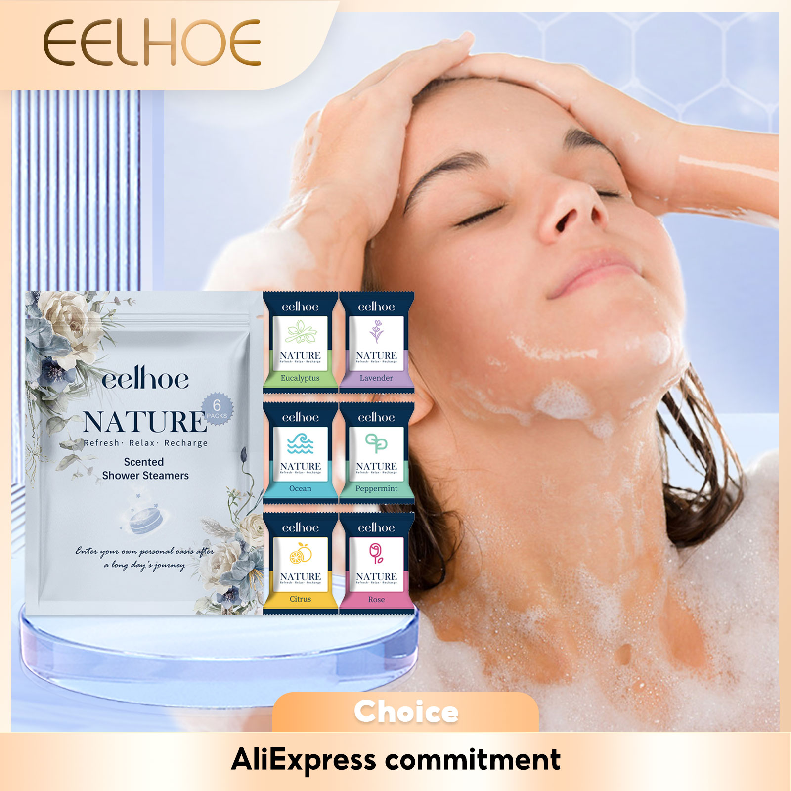 Shower Steamer Tablet - Aromatherapie-Duschbomben, Schlafhilfe, Entspannend, Stressabbau, Müdigkeitslinderung, Duschtabletten,