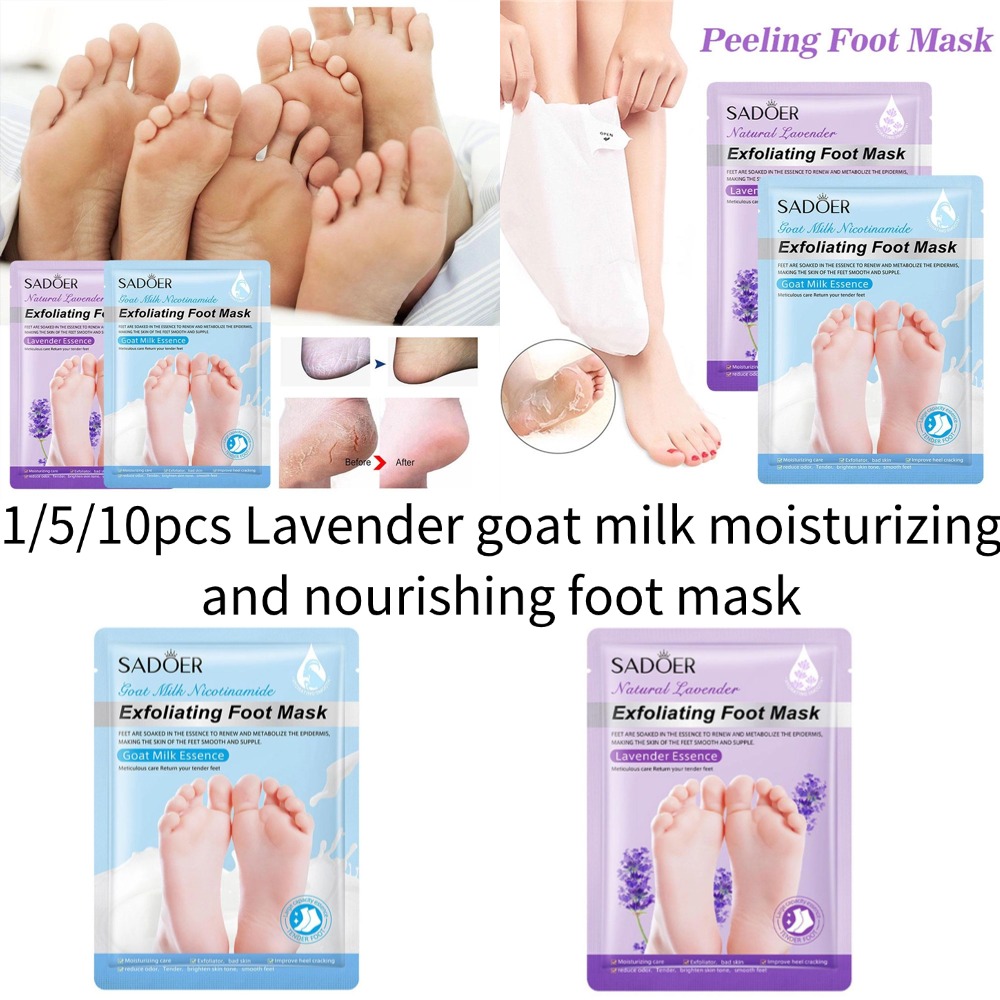 Foot Mask Peeling - 1/5/10 Stück SADOER Lavendel Fußmaske Feuchtigkeitsspendende