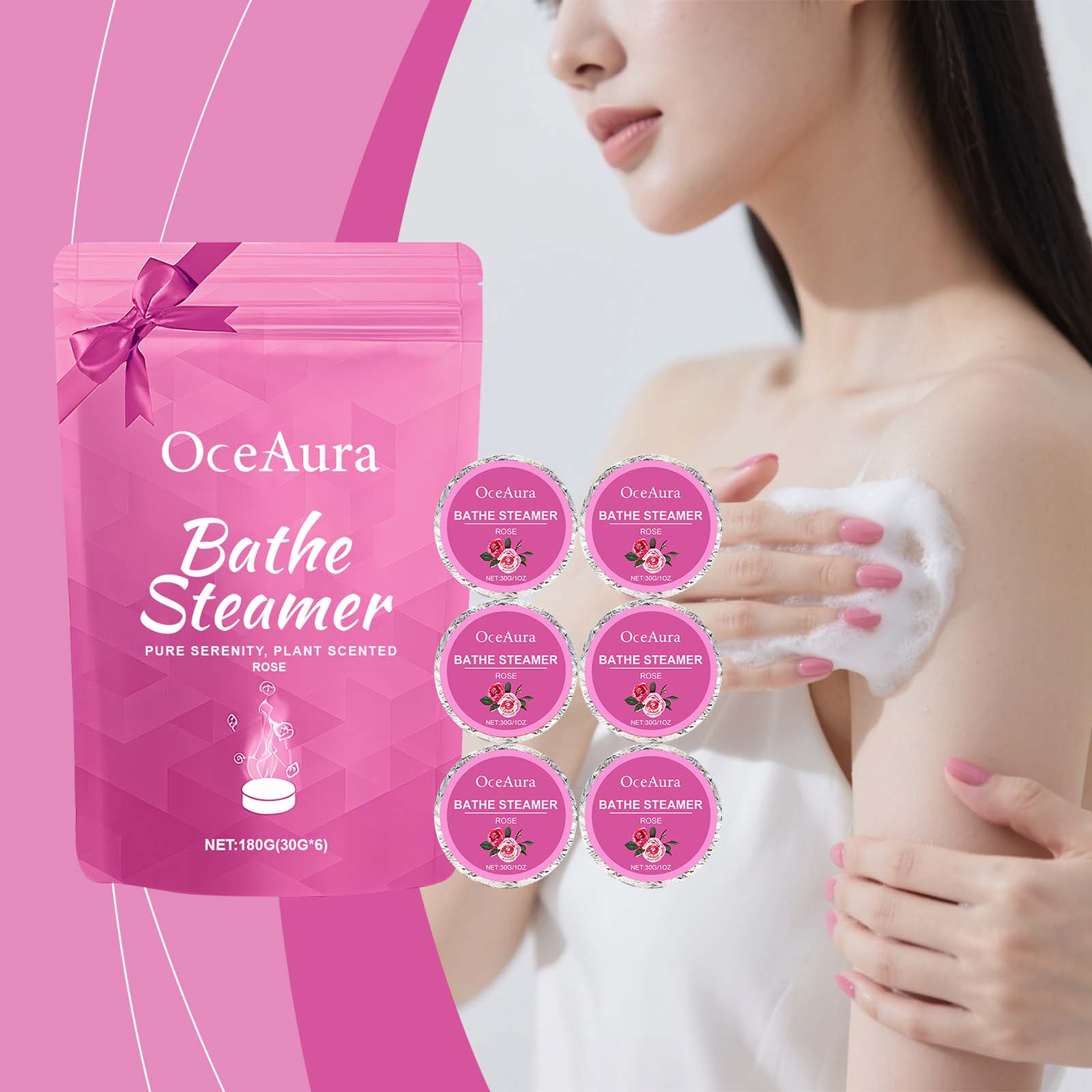 Shower Steamer Tablet - Dusch-Dampftabletten Aromatherapie Stressabbau Erwachsenen-Heimspa Geburtstagsgeschenke Rosen-Dusch-Dampftabletten