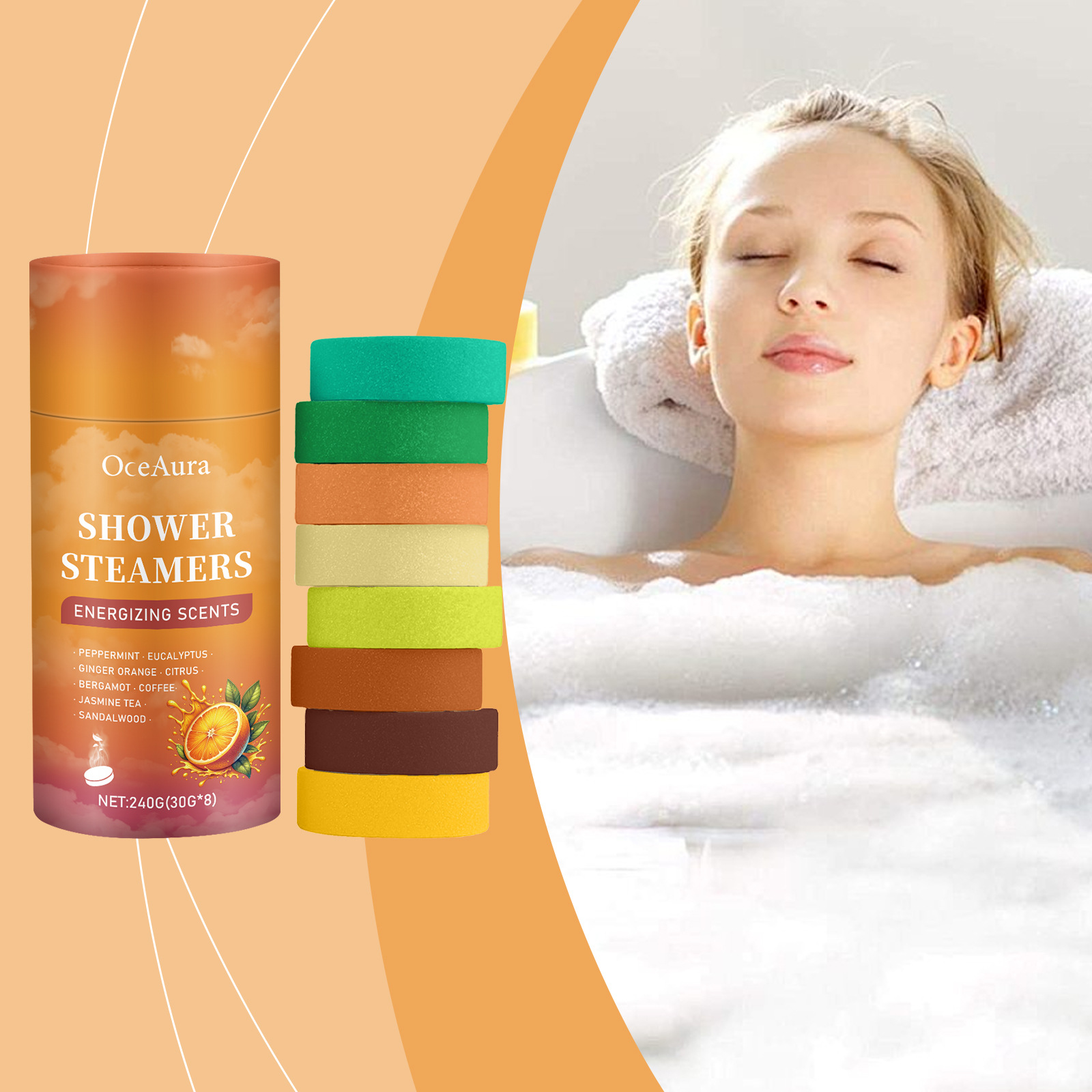 Shower Steamer Tablet - 8 Stück Dusch-Dampftabletten Aromatherapie Ätherisches Öl